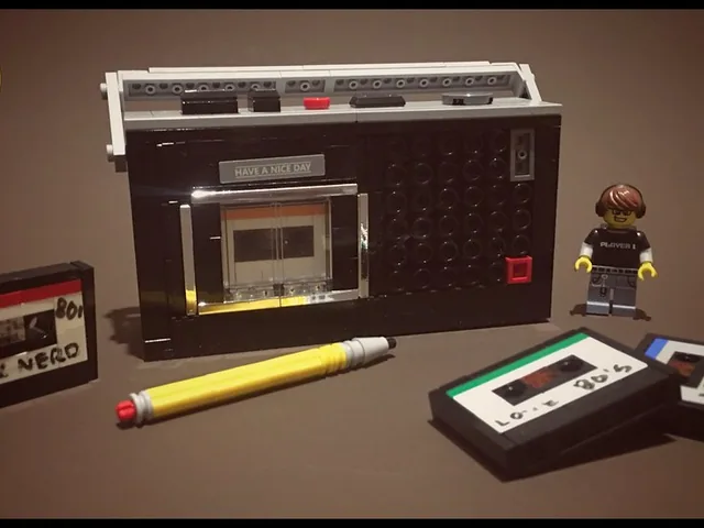 Gravador de cassetes retro dos anos 80